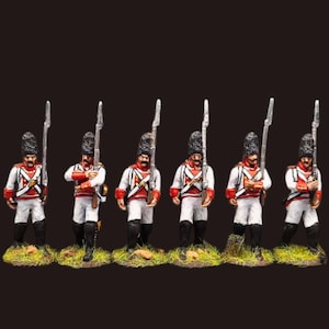 UNPAINTED Napoleonic Spanish Grenadiers Marching X6 28mm 1/56 Wargames and Collectors Figures by Garrison Miniatures