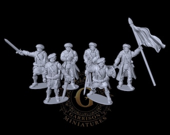Scots Jacobite Officers X6: '45 Rebellion Culloden 28mm
