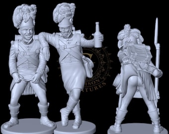 Napoleonic Scots Taunting The Enemy 28mm 1/56