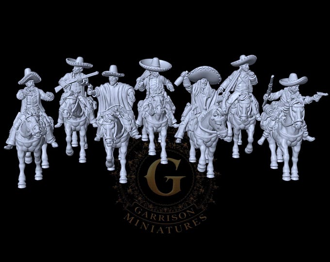 Mounted Mexican Outlaws, 28mm/32mm