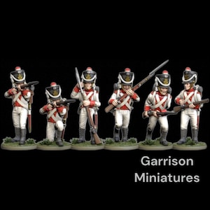 Napoleonic 28mm Saxony Infantry Skirmish Order X6 UNPAINTED 28mm 1/56 Wargames and Collectors