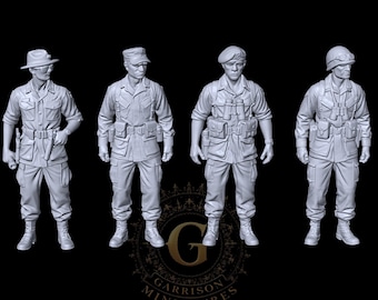 US Marines Officers X4: Vietnam War, 28mm