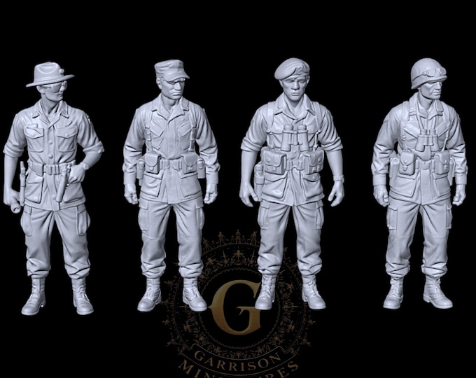 US Marines Officers X4: Vietnam War, 28mm