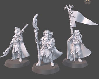 Wood Elf Spearmen Command  28mm 1/56