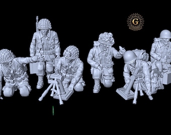US Airborne Light Mortars, 28mm 1/56