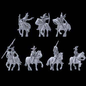 Mounted Sioux Warriors X7 - Wild West Wargames Collectors 28mm/32mm Ideal for Dead Man&#39;s Hand, Blackwater Gulch. Gunfighter&#39;s Ball UNPAINTED