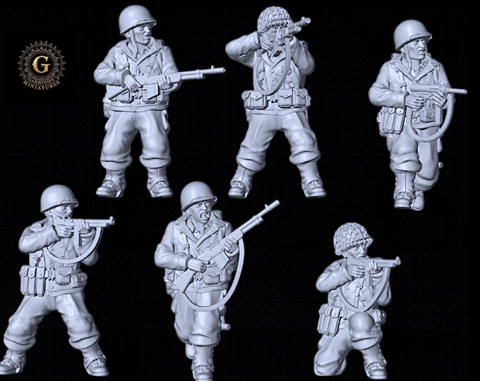 US Infantry BAR & SMG, 28mm 1/56