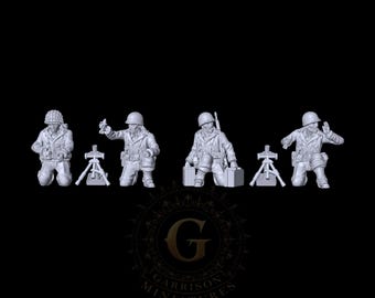 US Infantry Light Mortar Unit, 28mm 20mm