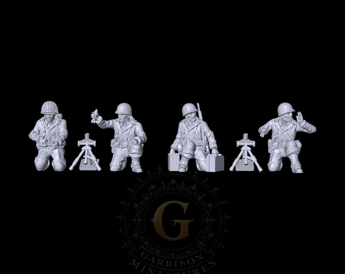 US Infantry Light Mortar Unit, 28mm 20mm