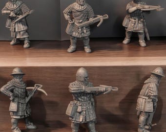 Medieval Crossbowmen 28mm 1/56