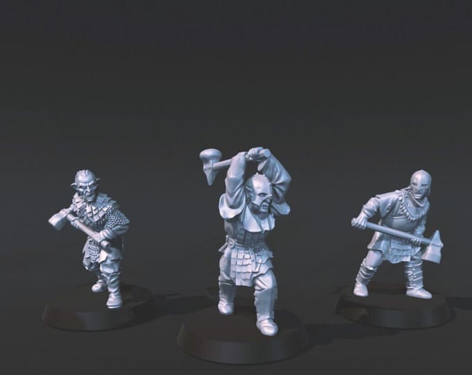 Orc Rabble with 2 Handed Hammers  28mm 1/56