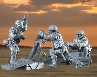 WW2 Japanese Heavy Mortar Set 1  28mm