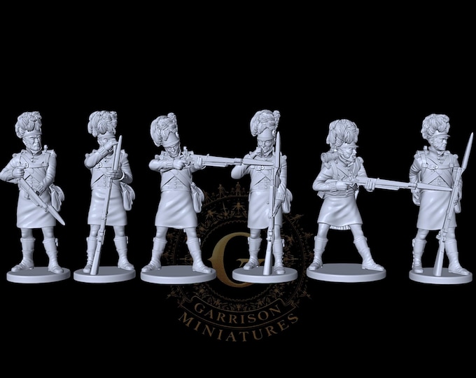 Napoleonic Highlanders Black Watch/Camerons Firing Set 1 28mm 1/56
