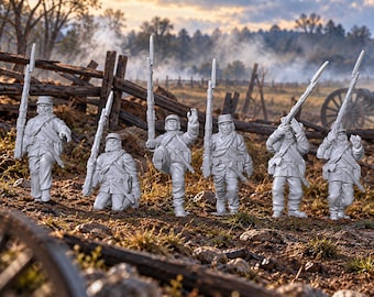 Union Infantry Casualties X6 Set 1 28mm Civil War Unpainted Resin Wargame Miniatures
