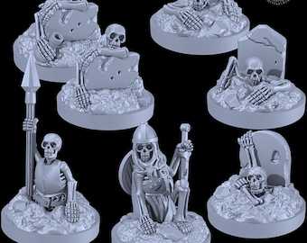 7X Skeletons Arising Figures 32mm