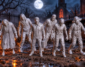 Zombie Horde X6 1:87 HO X10 Model Railroad Railway Layout Figures