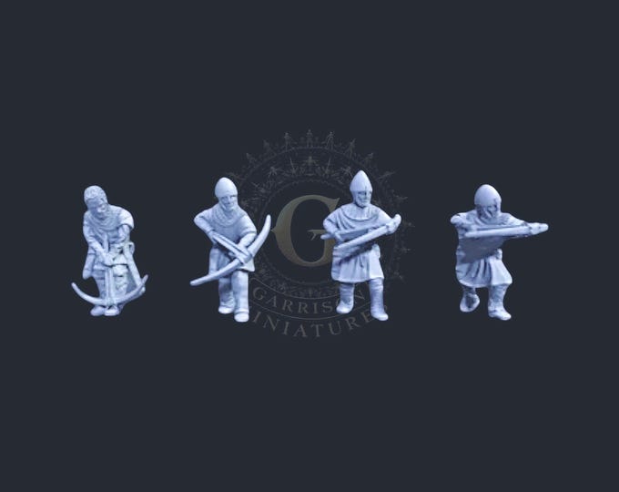 11thC Norman Unarmoured Crossbowmen 28mm 1/56