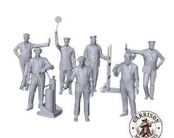 HO Scale Wild West 1/87 Unpainted Resin Railway Workers Miniatures Train Layout