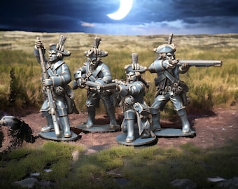 American War of Independence Hessian Dragoons on Foot 28mm 1/56 W