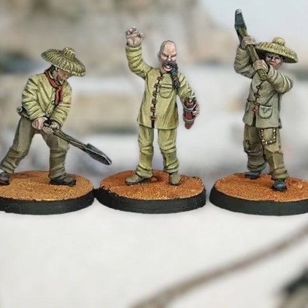 Chinese Workers - Wild West Wargames and Collectors Figures Various Sets 28mm or 32mm Old West Gangs