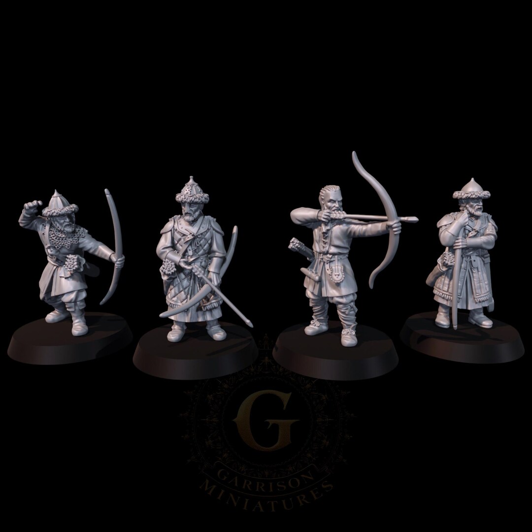 Eastern European Militia Archers: 28mm Medieval Unpainted Resin Wargame ...