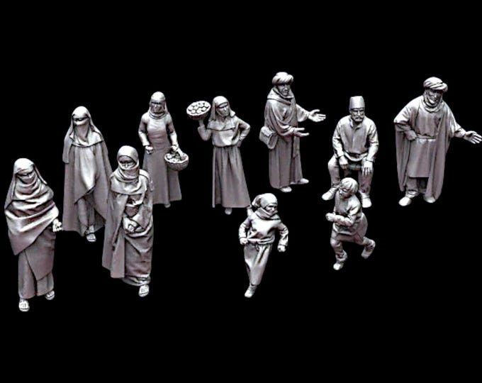 Medieval Villagers Set B - 28mm 1/56