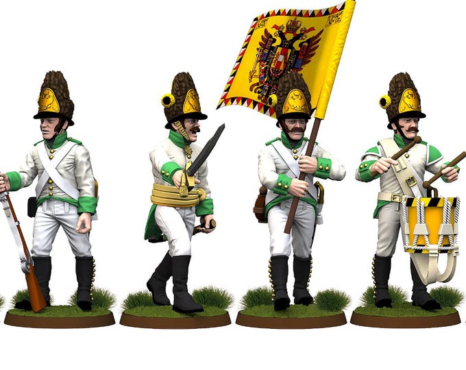 Austrian German Grenadiers Command 28mm 1/56