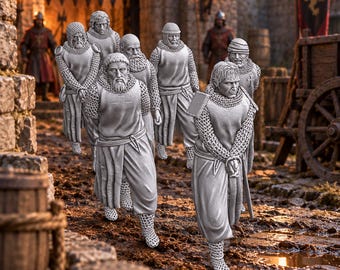 Prisoners of War: 28mm Medieval Unpainted Resin Wargame Miniatures
