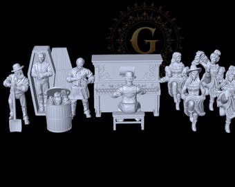 Wild West Saloon Patrons Set, 28mm/32mm