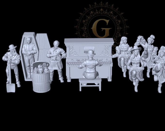 Wild West Saloon Patrons Set, 28mm/32mm