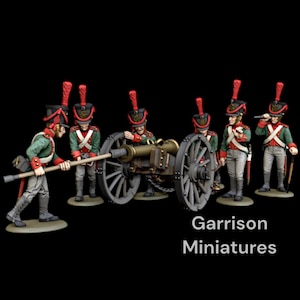 Napoleonic Saxony Artillery Loading 28mm X6 UNPAINTED 28mm 1/56 Wargames and Collectors Figures by Garrison Miniatures
