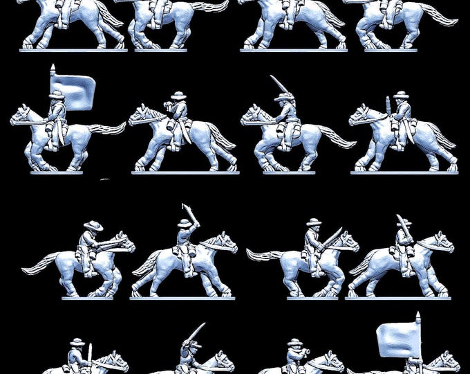 Confederate Cavalry 15mm and 13.5mm