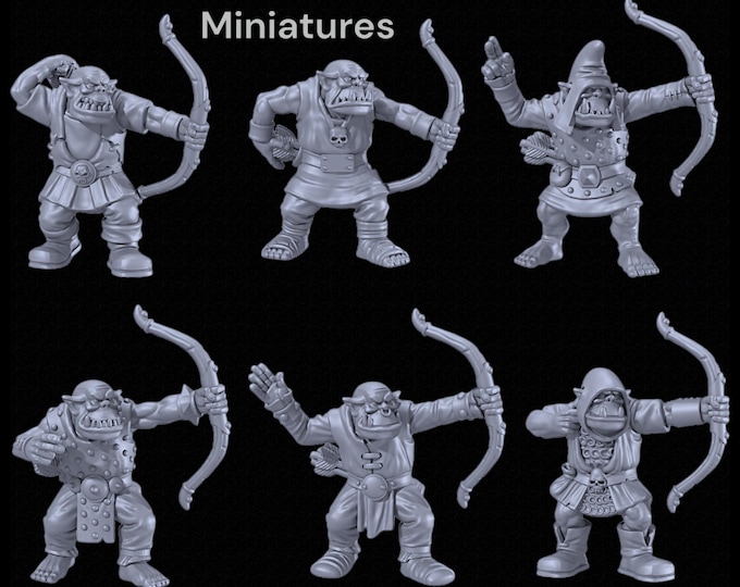 Classic Retro Orc Archers 32mm