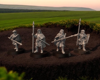 Veterans with Spears & Shields Medieval 28mm 1/56