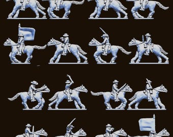Confederate Cavalry 15mm and 13.5mm