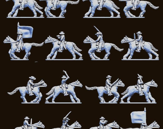 Confederate Cavalry 15mm and 13.5mm