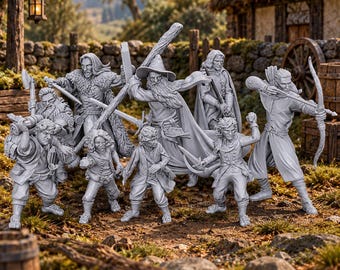 The Fighting Fellowship X9 28mm Fantasy Unpainted Resin Wargame Miniatures