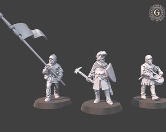14th Century Infantry Command X3 28mm