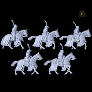 Medieval Spanish Empire Heavy Cavalry X5 Reconquista, 28mm 1/56 Unpainted Wargames Collectors Figures by PC for Garrison Miniatures