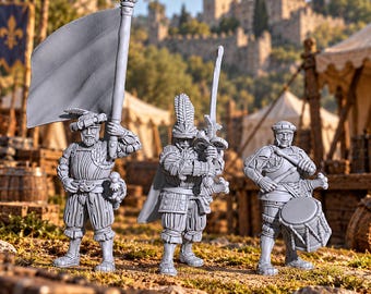 Empire Tudor Command Medieval 28mm Unpainted Resin Miniatures