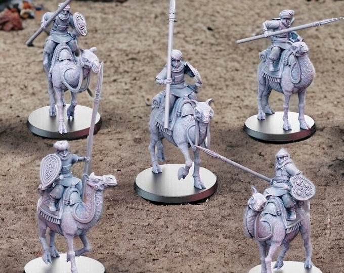 Easterling /Arabic Camel Riders with Spears 28mm 1/56