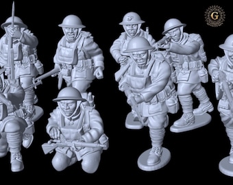 WW1 USMC American Expeditionary Force Rifle Section Belleau Wood 1918 28mm 1/56