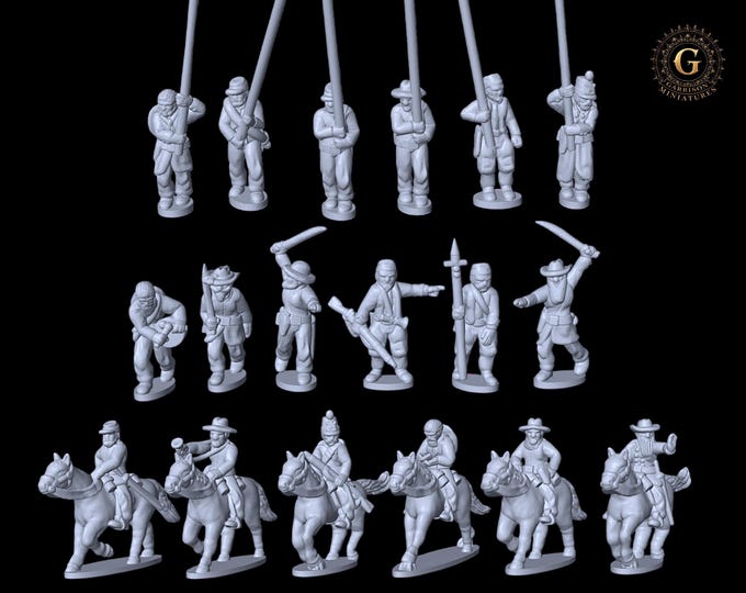 American Civil War Command Groups 15mm and 13.5mm Epic Scale