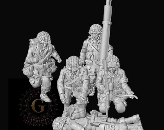 US Airborne Medics X5 20mm 15mm 28mm WW2 Unpainted Resin Wargame Figures