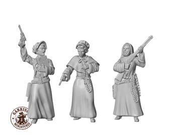 HO Scale Wild West 1/87 Unpainted Resin Nuns With Guns Miniatures Train Layout