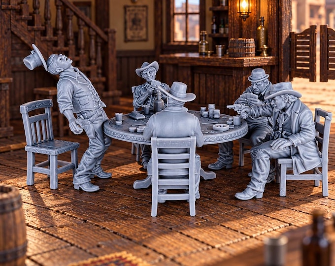 HO Scale Wild West 1/87 Unpainted Resin Poker Players Miniatures Train Layout