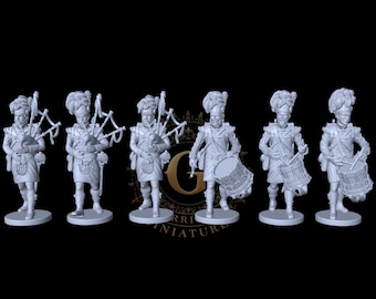 Napoleonic Scots Pipes & Drums 28mm 1/56