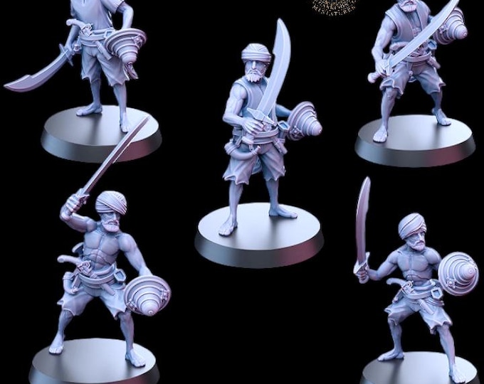 Corsairs with Cutlass & Shield 28mm 1/56