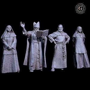 Medieval Clergy and Bishop 28mm 1/56 Wargames and Collectors Figures by Reconquer Designs for Garrison Miniatures