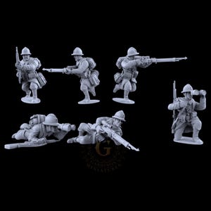 French Infantry Snipers x6 28mm WW2 Wargame & Display Miniatures